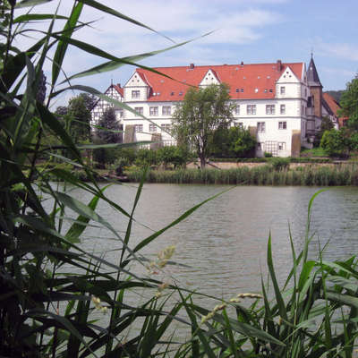 Bild vergrößern: Schloss-Henneckenrode-mit-Teich
